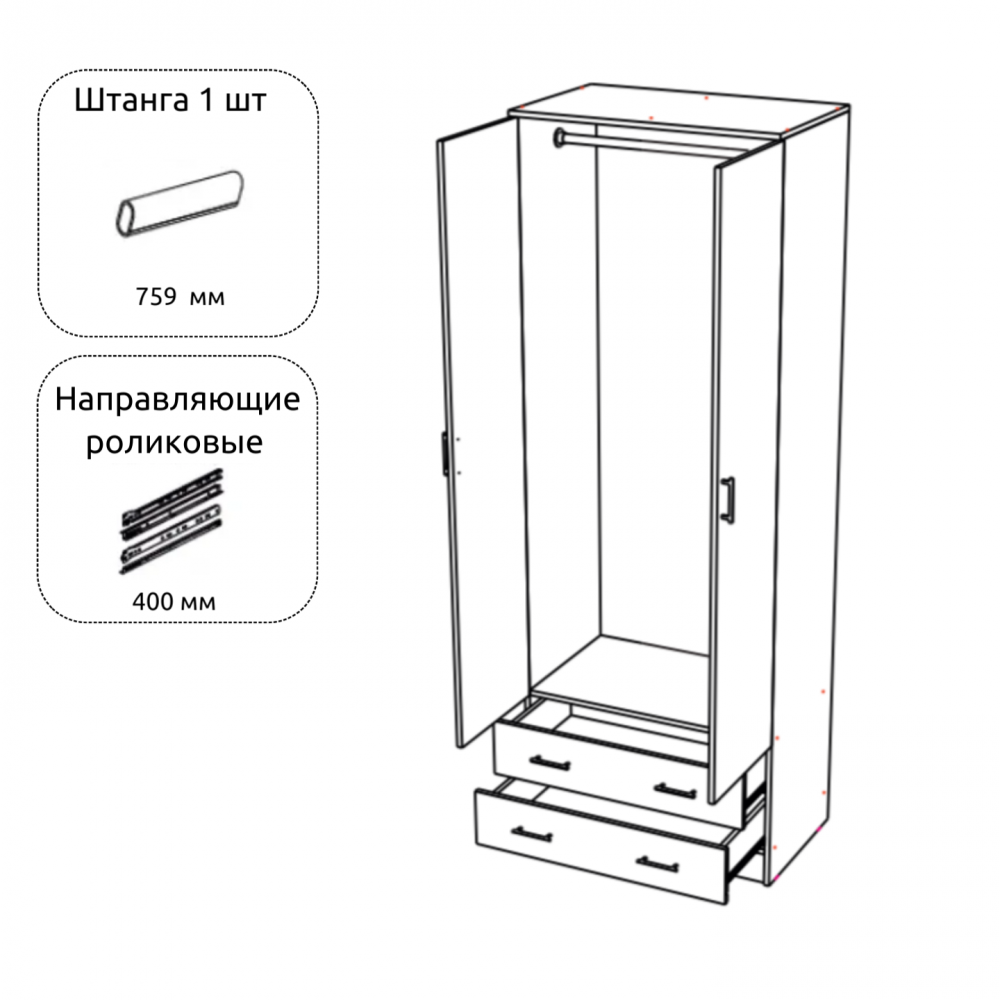 Шкаф "Дуэт" платяной Акция