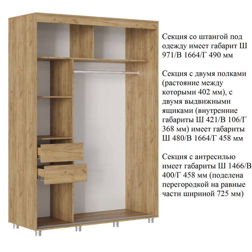Шкаф-купе "Форест" 1.5 м